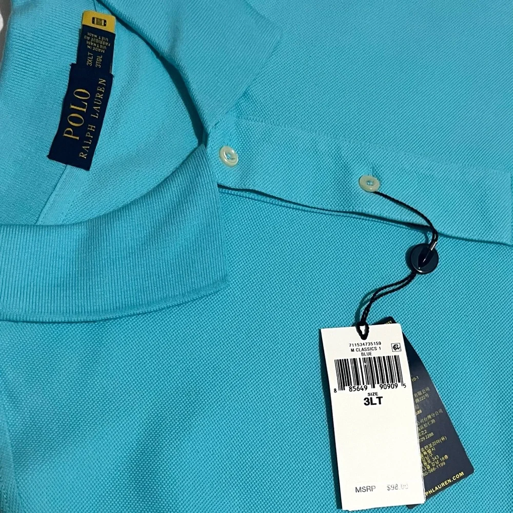 Polo by Ralph Lauren Men's Aqua Polo Shirt
